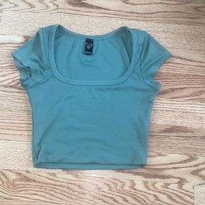 Sage Green Double Lined Crop Top